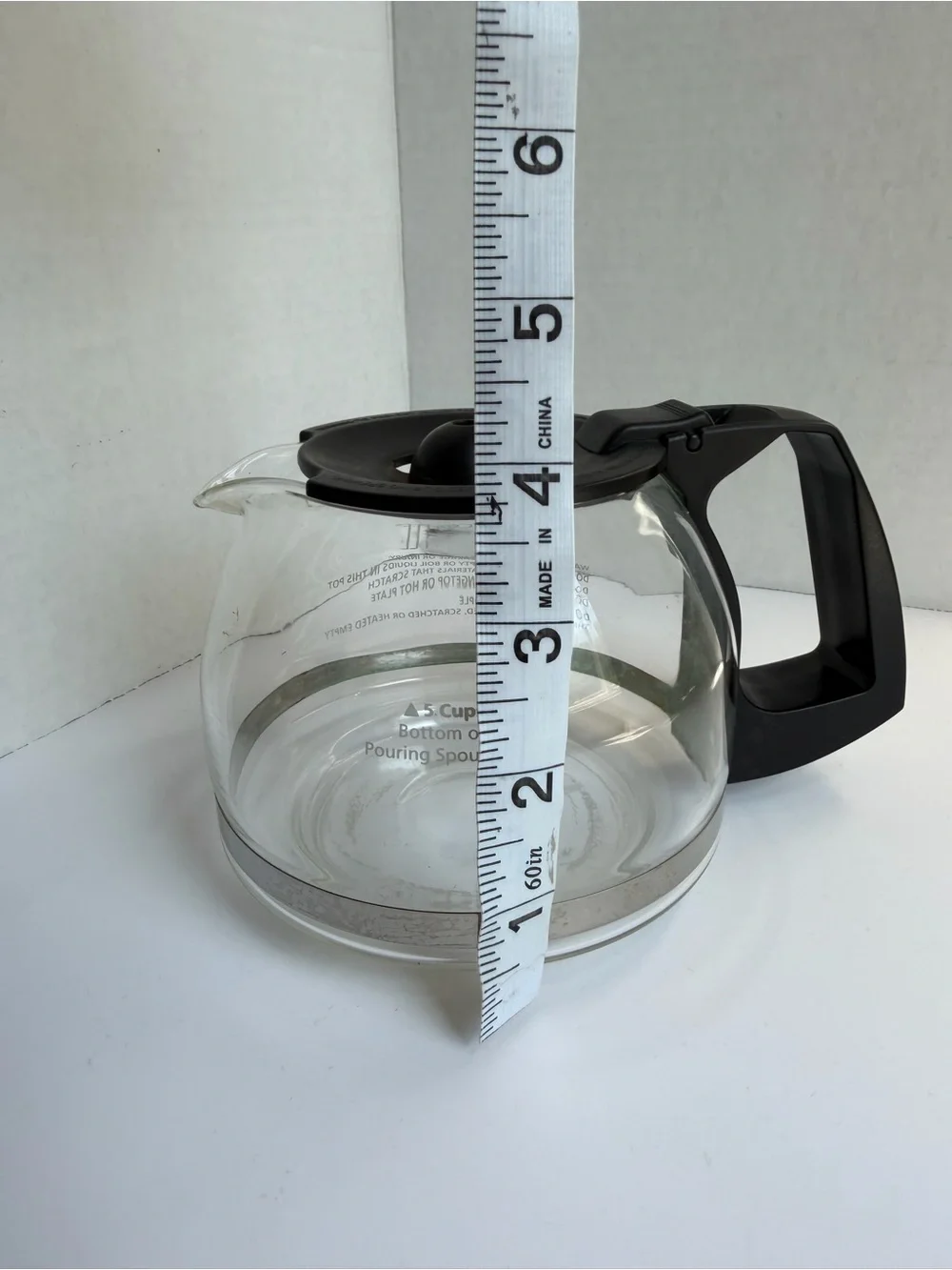 Mr Coffee 4-5 Cup Glass Replacement Carafe Black Handle Coffee Pot Clear